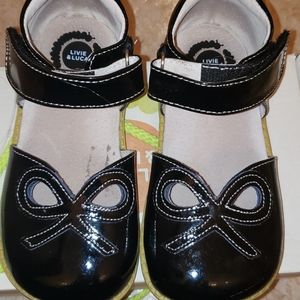 Black patent leather shoes